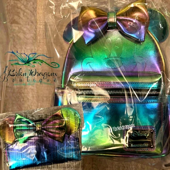 NWT Limited Edition Metallic Holographic Rainbow Disney World Backpack Set NWT Limited Edition Metallic Holographic Rainbow Disney  main image 2